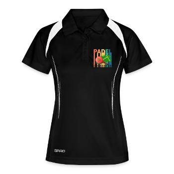 Padel Tennis Retro Vintage - Frauen Polo atmungsaktiv - Schwarz/Weiß - Vorne