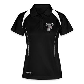 Motif de la fête des pères - premier cadeau de la fête des pères - Polo respirant Femme - noir/blanc - Devant