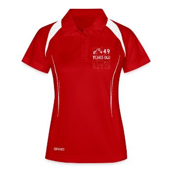 48. Geburtstag 48 Jahre Euler - Frauen Polo atmungsaktiv - Rot/Weiß - Vorne