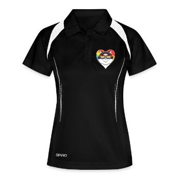 Rainbow - Cat Ragdoll avec lunettes et coeur - Polo respirant Femme - noir/blanc - Devant