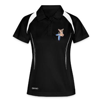 7e anniversaire Motif Kangourou - Sept ans - Polo respirant Femme - noir/blanc - Devant