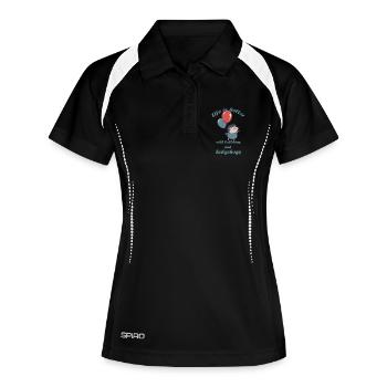 Little hedgehog with balloons and lettering - Women's Polo breathable - black/white - Front