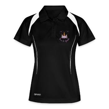 Born to sparkle - Unicorn Graphic Tee - Frauen Polo atmungsaktiv - Schwarz/Weiß - Vorne