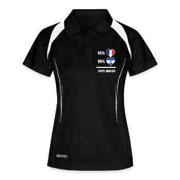 Israel and the France 100% awesome Design Flags - Women's Polo breathable - black/white - Front