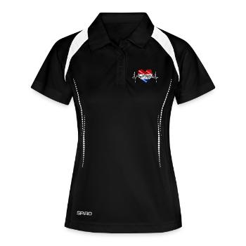 Amsterdam Skyline Niederlande Herzschlag Holland - Frauen Polo atmungsaktiv - Schwarz/Weiß - Vorne