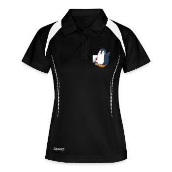 Pinguin Poker Pokerkarten Kartenspiel - Frauen Polo atmungsaktiv - Schwarz/Weiß - Vorne