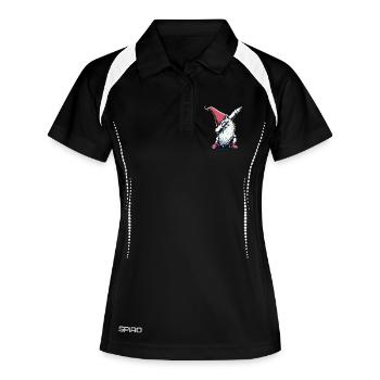 Dabbing Gnome Dab Père Noël - Polo respirant Femme - noir/blanc - Devant