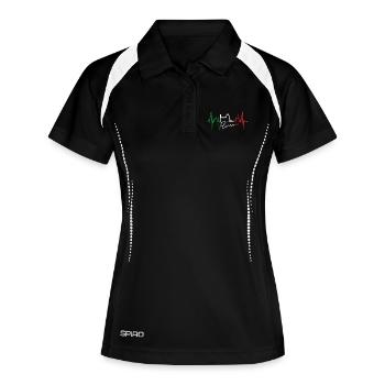 Florenz Skyline Italien Herzschlag I Love Firenze - Frauen Polo atmungsaktiv - Schwarz/Weiß - Vorne