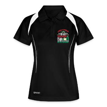 LIEBE FAMILIE Weihnachtsgeschenk Familienspruch - Frauen Polo atmungsaktiv - Schwarz/Weiß - Vorne
