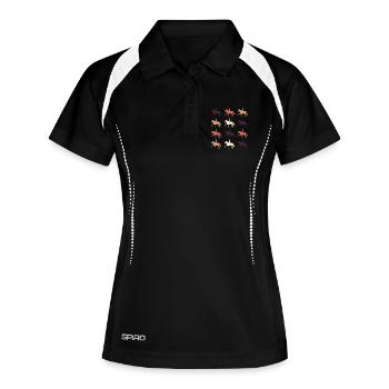 Dressage horse - Women's Polo breathable - black/white - Front