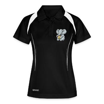 Elefant Erdnüsse - Frauen Polo atmungsaktiv - Schwarz/Weiß - Vorne