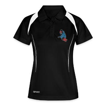 Petit snowboarder - Polo respirant Femme - noir/blanc - Devant
