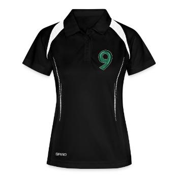 Graphique 9 - Polo respirant Femme - noir/blanc - Devant