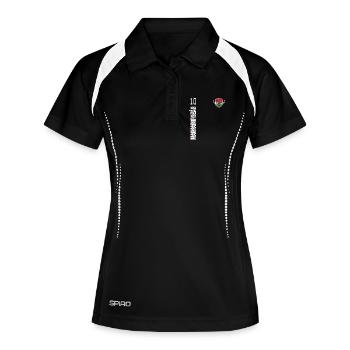 Ungarn Magyarorszag Fussball - Frauen Polo atmungsaktiv - Schwarz/Weiß - Vorne