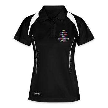 Du Bist Nie Zu Klein Um Großartig Zu Sein Motiv - Frauen Polo atmungsaktiv - Schwarz/Weiß - Vorne