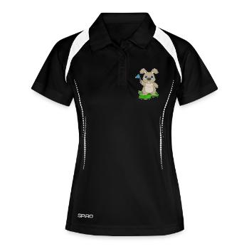Drapeau du lapin - Polo respirant Femme - noir/blanc - Devant