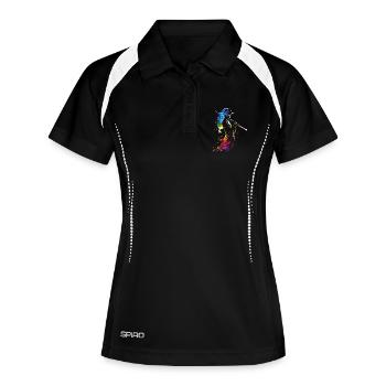 Joueur de flûte Retrowave - Polo respirant Femme - noir/blanc - Devant