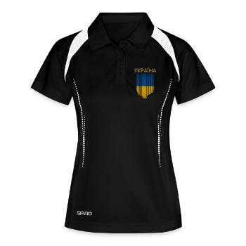 Ukrainian flag, Ukrainian pride - Women's Polo breathable - black/white - Front