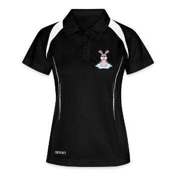Lapin Flamant - Polo respirant Femme - noir/blanc - Devant