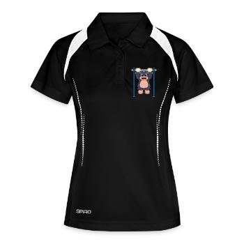 Taupe Bodybuilder Tractions Musculation - Polo respirant Femme - noir/blanc - Devant