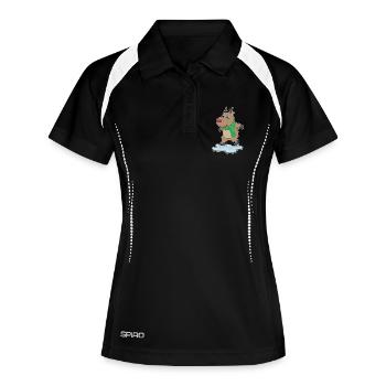 Rentier Eislaufen Schlittschuhe - Frauen Polo atmungsaktiv - Schwarz/Weiß - Vorne