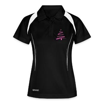 Pink Spirale Weihnachtsbaum - Frauen Polo atmungsaktiv - Schwarz/Weiß - Vorne