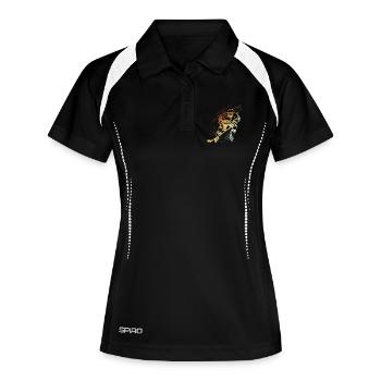 Eishockeyspieler Vintage Look - Frauen Polo atmungsaktiv - Schwarz/Weiß - Vorne