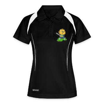 Löwe Baseball Baseballschläger - Frauen Polo atmungsaktiv - Schwarz/Weiß - Vorne