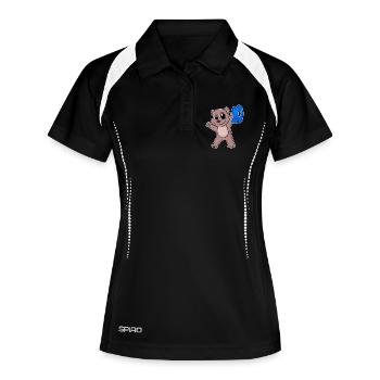 10. Geburtstag Motiv Bär - zehn - 10 Jahre - Frauen Polo atmungsaktiv - Schwarz/Weiß - Vorne