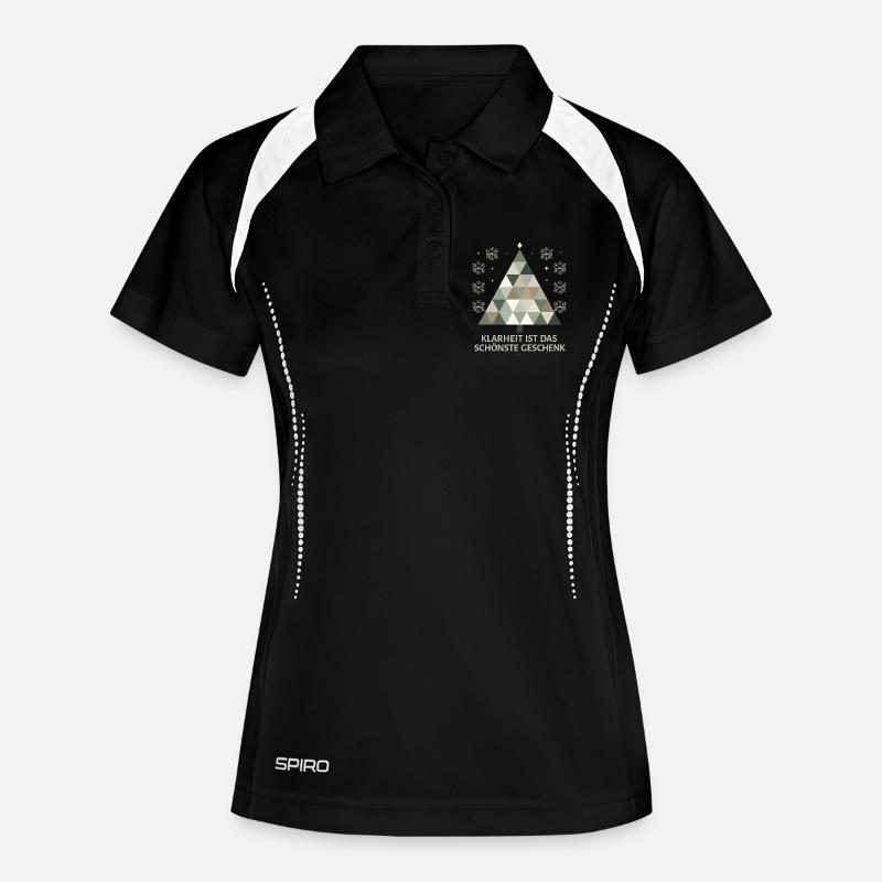 Minimalist Christmas tree: Simple elegance - Women's Polo breathable - black/white