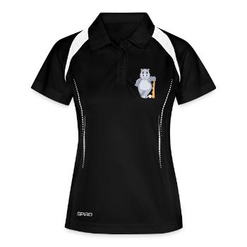 Hippopotamus Baseball Batte de Baseball - Polo respirant Femme - noir/blanc - Devant