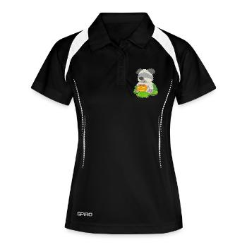 Hund Halloween Mumie - Frauen Polo atmungsaktiv - Schwarz/Weiß - Vorne