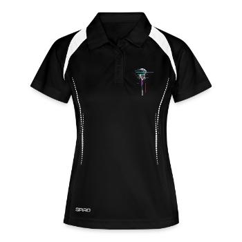 Lacrosse Stick 80s - Women's Polo breathable - black/white - Front