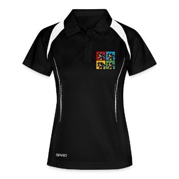 Pop Art Dachshund Sausage, Pretzel, Noodle, Wiener - Women's Polo breathable - black/white - Front