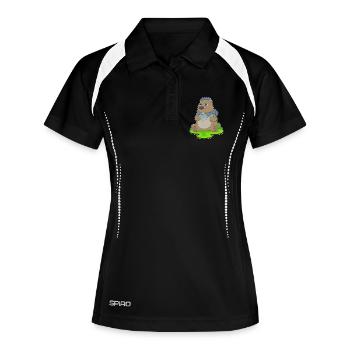 Pêche au poisson Bear Angler - Polo respirant Femme - noir/blanc - Devant