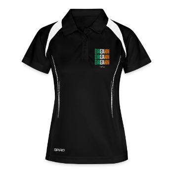Flagge von Irland, Irish Pride - Frauen Polo atmungsaktiv - Schwarz/Weiß - Vorne