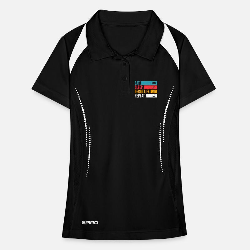 Eat Sleep Debug Repeat Developer Shirt Women's Polo breathable