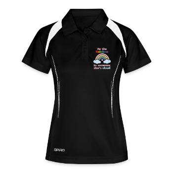 LGBTQ Pride Month - Sei der Regenbogen - Frauen Polo atmungsaktiv - Schwarz/Weiß - Vorne