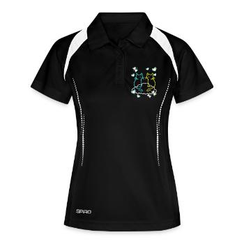 Rétro Chats Chat Enfants Filles Garçons Ados - Polo respirant Femme - noir/blanc - Devant