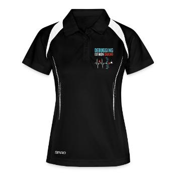 Le débogage est mon nerd cardio - programmeur - Polo respirant Femme - noir/blanc - Devant