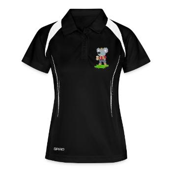 Maus Bier - Frauen Polo atmungsaktiv - Schwarz/Weiß - Vorne