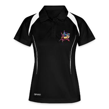requin requin tigre requin plongeur requins mignons grand requin blanc - Polo respirant Femme - noir/blanc - Devant