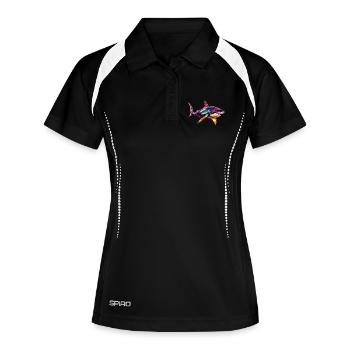 requin requin tigre requin plongeur requins mignons grand requin blanc - Polo respirant Femme - noir/blanc - Devant