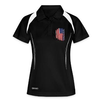 United States flag, vintage grunge - Women's Polo breathable - black/white - Front