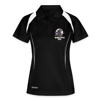 ZOMBIE WITCH RIDE - ZOMBIE HALLOWEEN - Frauen Polo atmungsaktiv - Schwarz/Weiß - Vorne