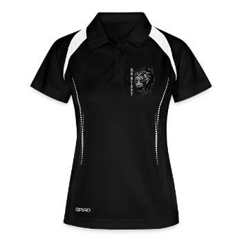 Fitness Lion – Go Heavy Gym - Musculation - Polo respirant Femme - noir/blanc - Devant