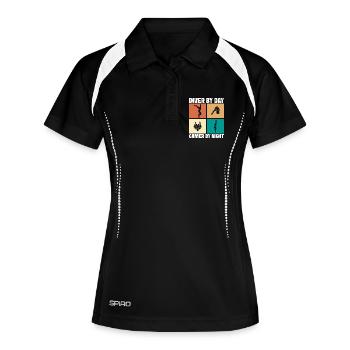 Kunstspringen Turmspringer Sprungbrett - Frauen Polo atmungsaktiv - Schwarz/Weiß - Vorne
