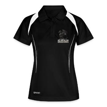 Drachen Drache - Frauen Polo atmungsaktiv - Schwarz/Weiß - Vorne