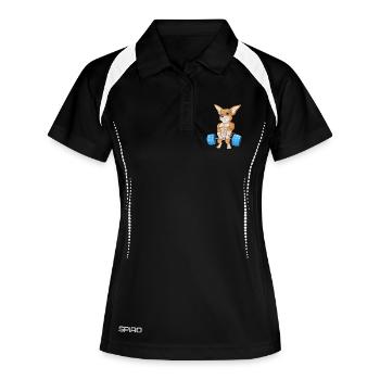 Haltérophilie Chihuahua - Polo respirant Femme - noir/blanc - Devant