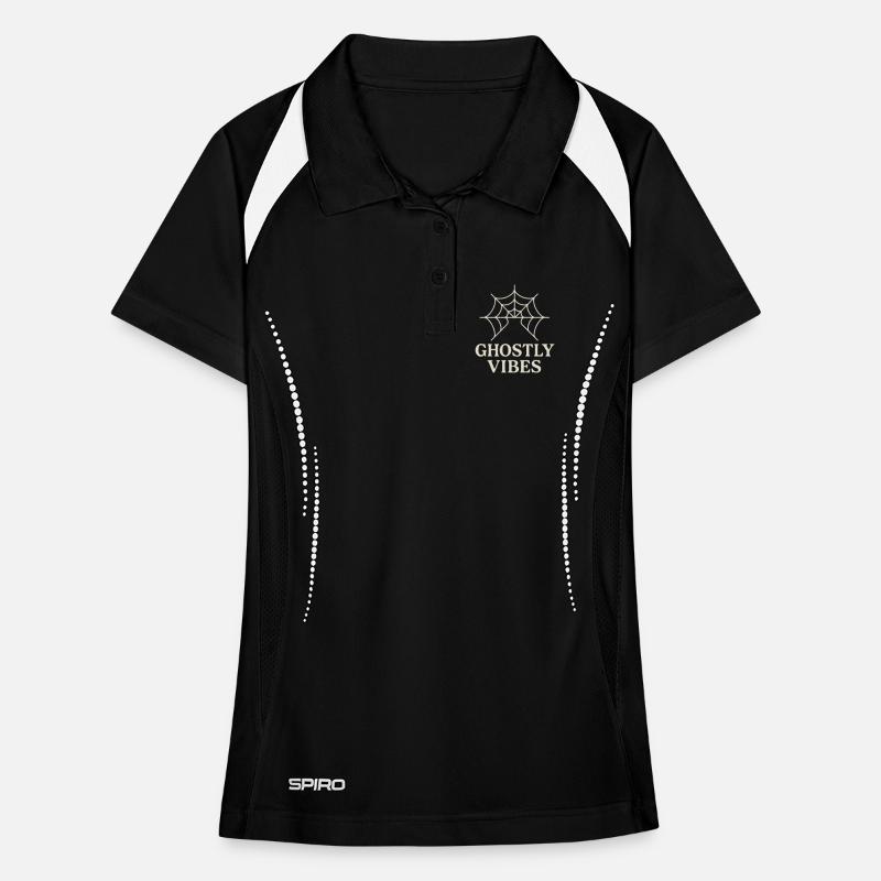 Spider web design with ghostly vibes Women's Polo breathable
